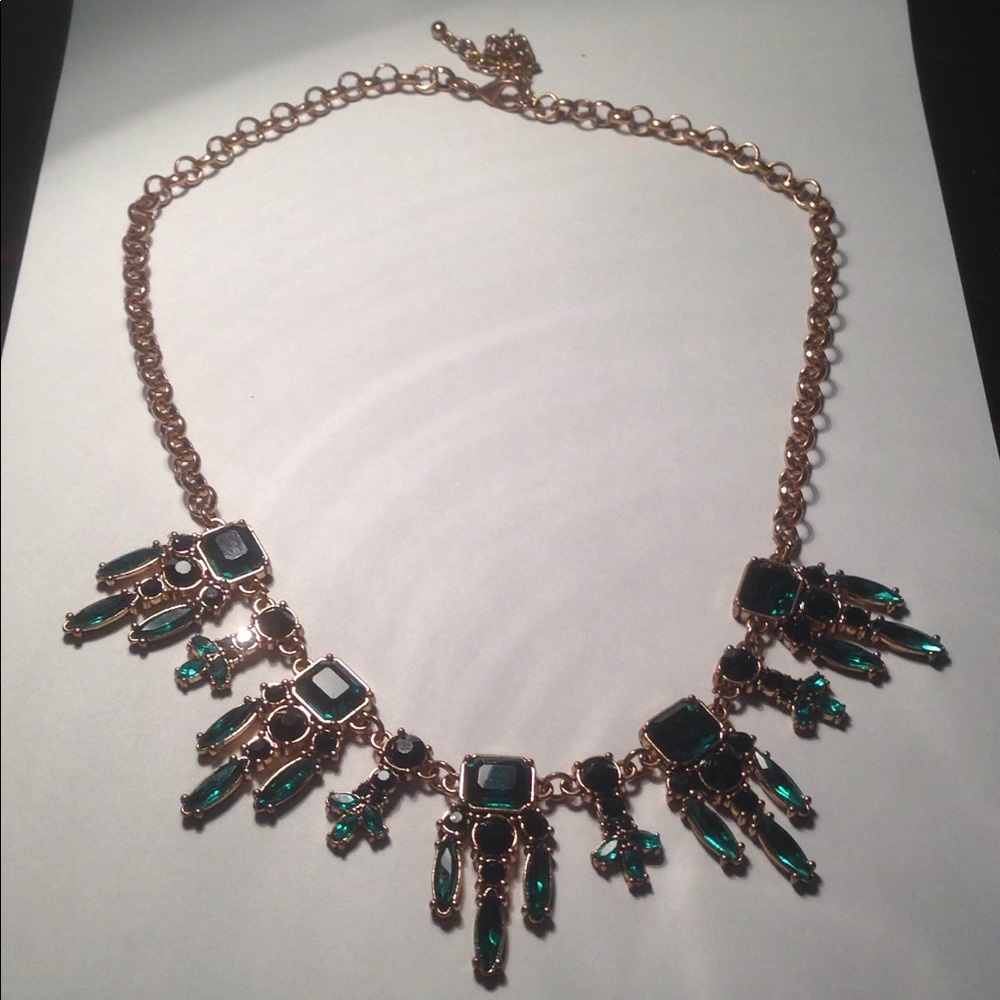 Emerald Green Jewel Gold Chain Silpada Necklace